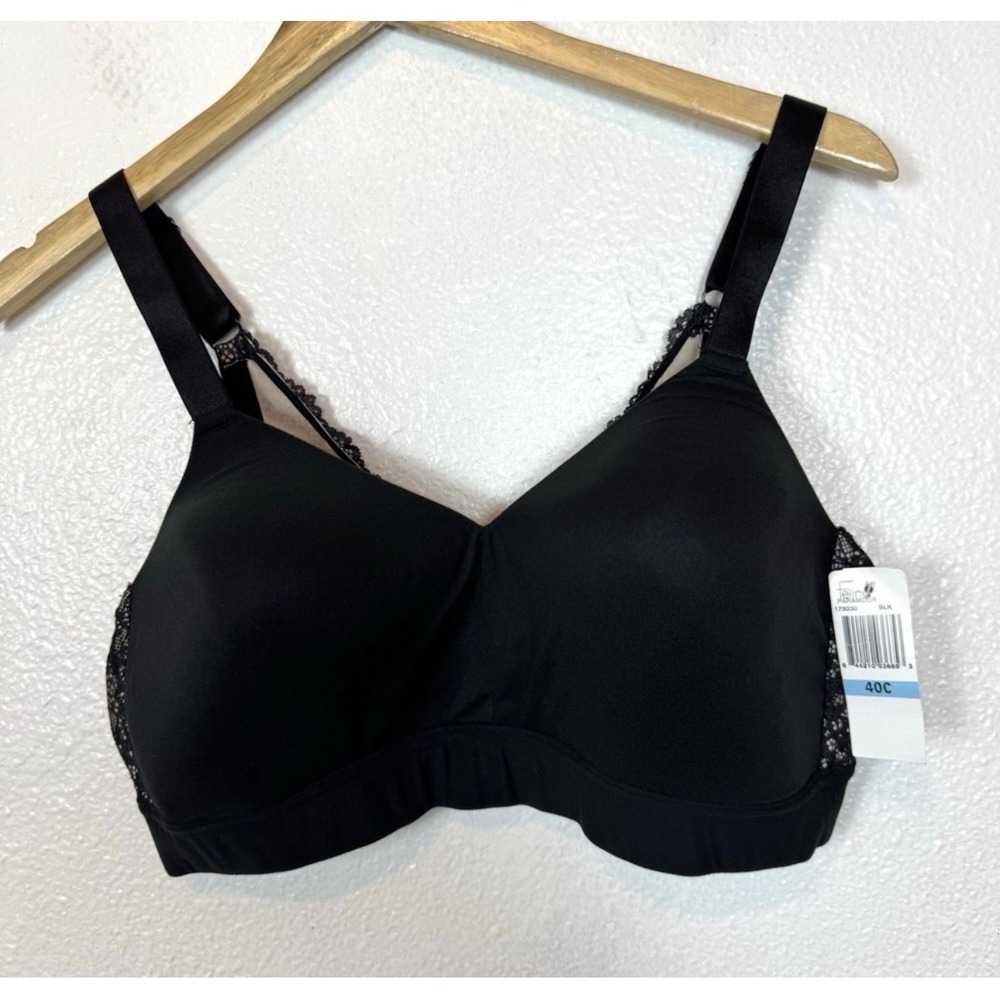 New‎ Paramour by Felina Bra Women's 40C Ariel Wire Free Seamless Black Wireless